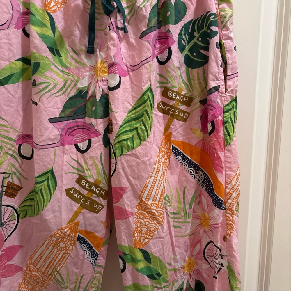 The Cats Pajamas Pajama Pants Women’s Small Beach Floral Cotton Lounge Sleep - Picture 2 of 5